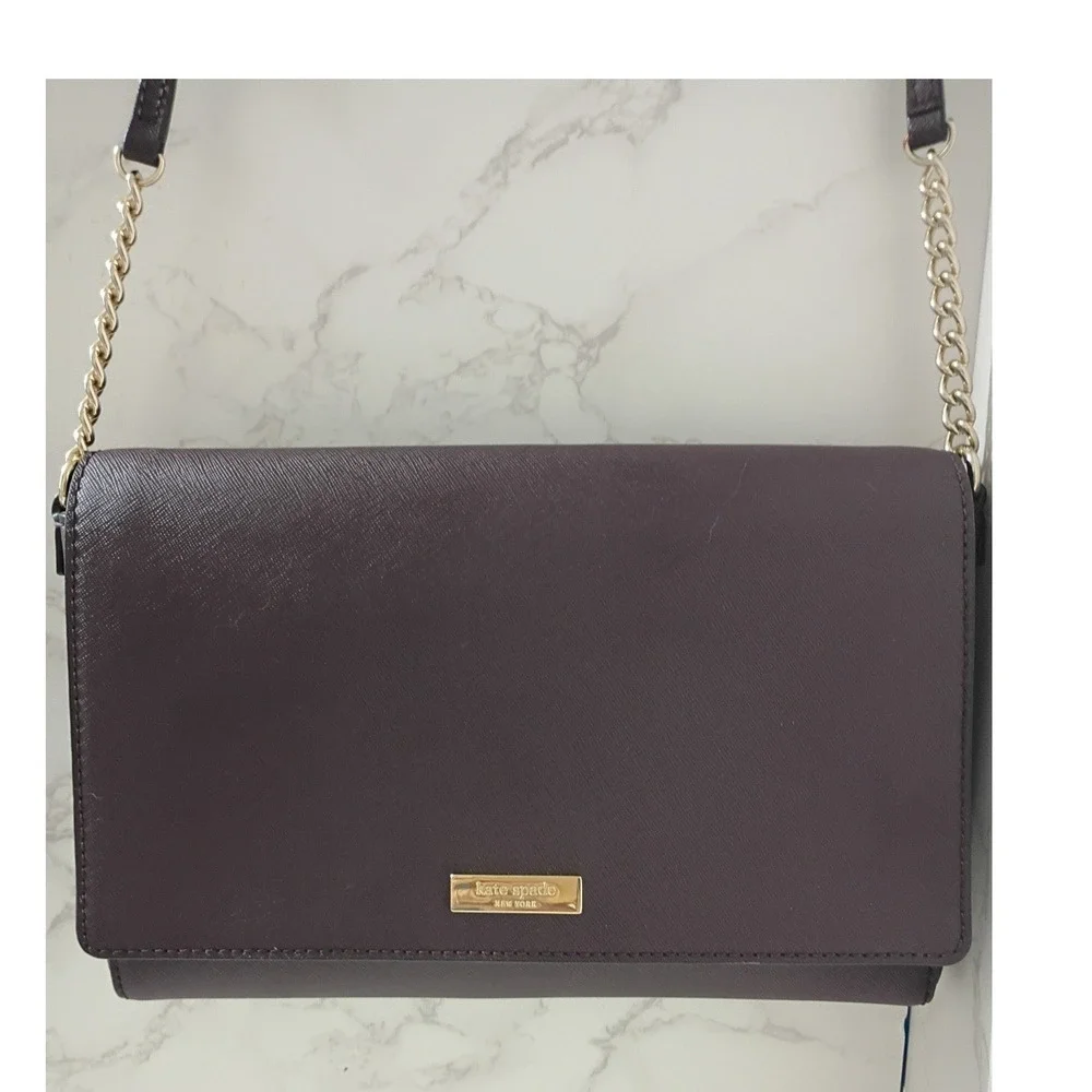 KATE SPADE Tilden Place Alek Oxblood Saffiano Leather Crossbody Bag w/ Dust Bag